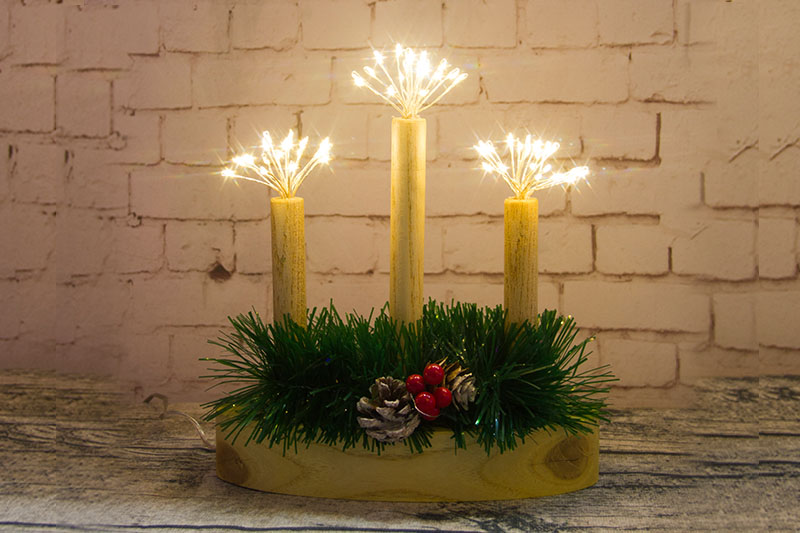 3PCS Holzkerze Starburst Light