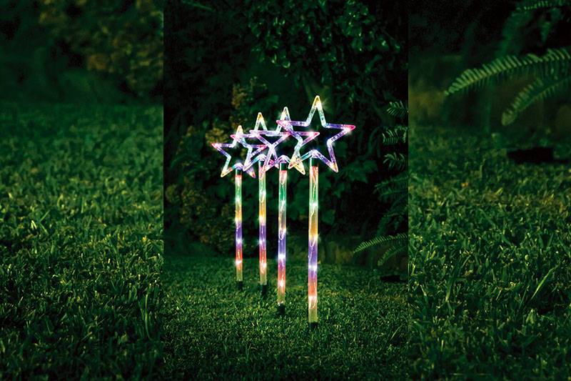 4pk Multi Color Star Path Lights