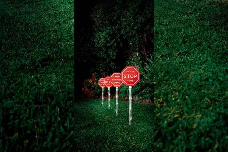 4pk Solar Stop Sign Stakes Lichter