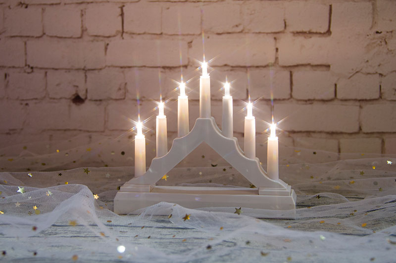 7PCS Mini White Plastic Candle Bridge Licht