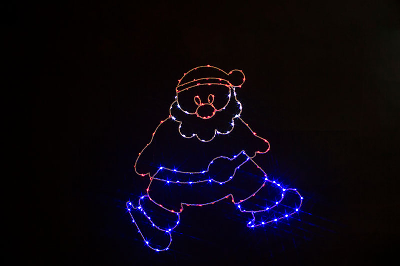 Mehrfarbige LED Metall Silhouette-Santa