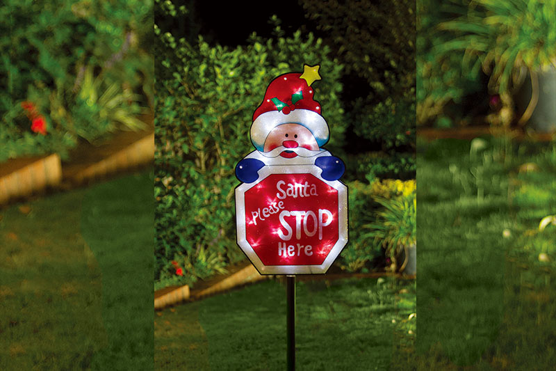 PVC LED Santa Stop Here Pfadlicht