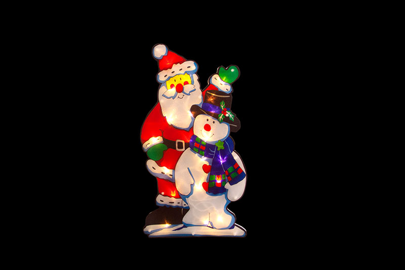 Santa und Schneemann PVC Silhouette Licht