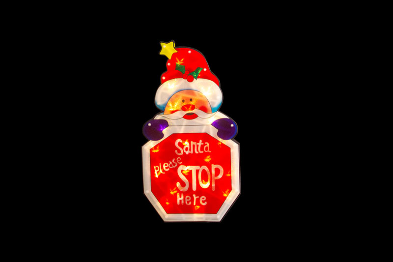 Santa Stop Here PVC Silhouette Lichter-a