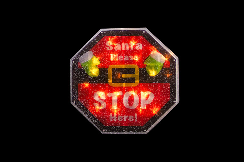 Santa Stop Here PVC Silhouette Lichter